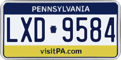 PA license plate LXD9584