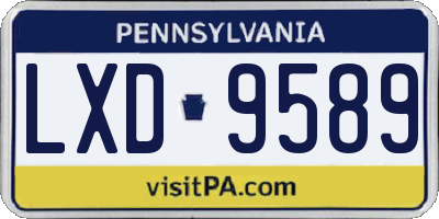PA license plate LXD9589