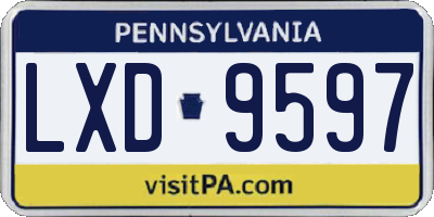 PA license plate LXD9597