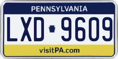 PA license plate LXD9609