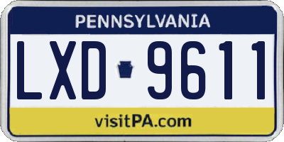 PA license plate LXD9611