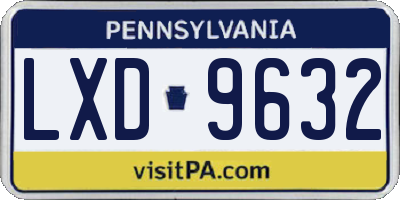 PA license plate LXD9632