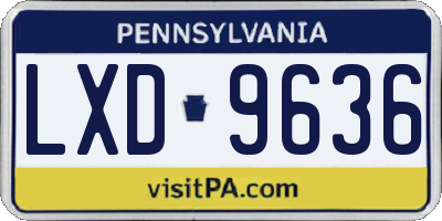PA license plate LXD9636