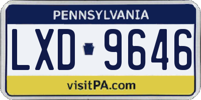 PA license plate LXD9646