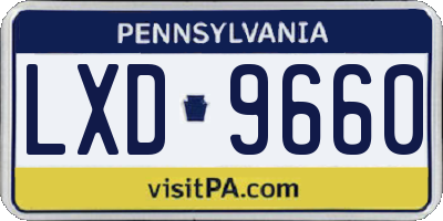 PA license plate LXD9660
