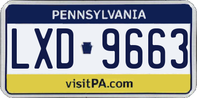 PA license plate LXD9663