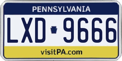 PA license plate LXD9666
