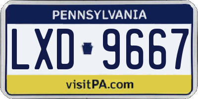PA license plate LXD9667