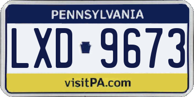 PA license plate LXD9673