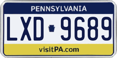 PA license plate LXD9689