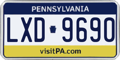 PA license plate LXD9690