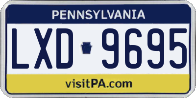 PA license plate LXD9695