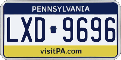 PA license plate LXD9696