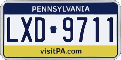 PA license plate LXD9711