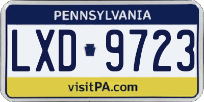 PA license plate LXD9723