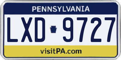 PA license plate LXD9727
