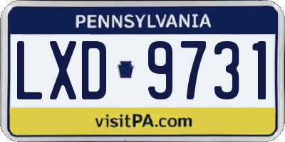 PA license plate LXD9731