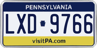 PA license plate LXD9766