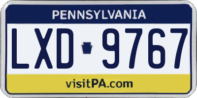 PA license plate LXD9767