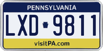 PA license plate LXD9811