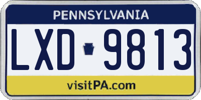 PA license plate LXD9813