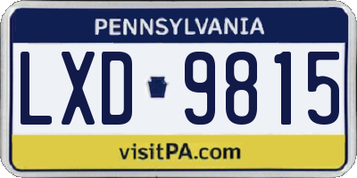PA license plate LXD9815