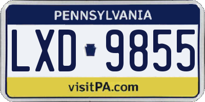 PA license plate LXD9855