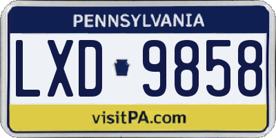 PA license plate LXD9858