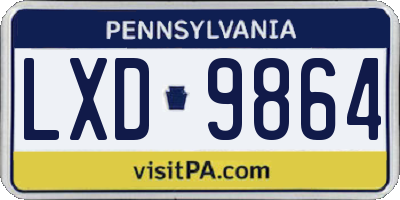 PA license plate LXD9864