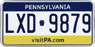 PA license plate LXD9879