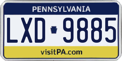 PA license plate LXD9885