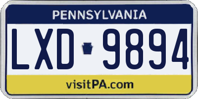 PA license plate LXD9894