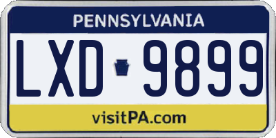 PA license plate LXD9899