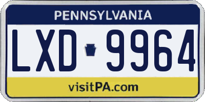 PA license plate LXD9964