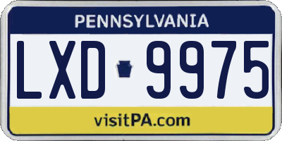 PA license plate LXD9975