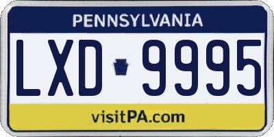 PA license plate LXD9995