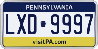 PA license plate LXD9997