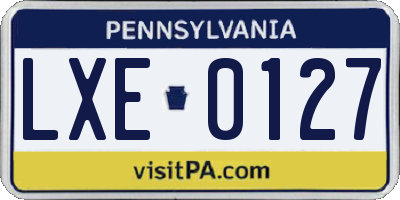 PA license plate LXE0127
