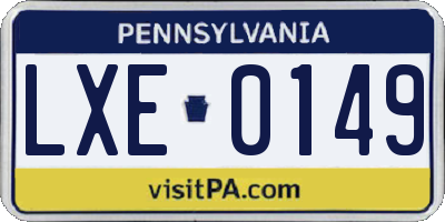 PA license plate LXE0149