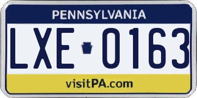 PA license plate LXE0163
