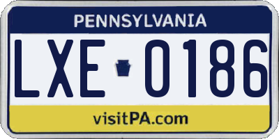 PA license plate LXE0186