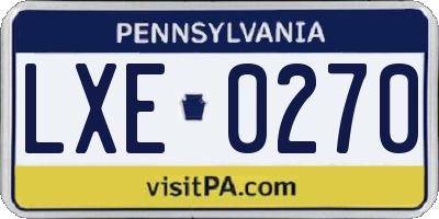 PA license plate LXE0270