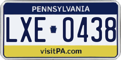 PA license plate LXE0438