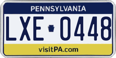 PA license plate LXE0448