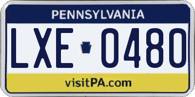 PA license plate LXE0480