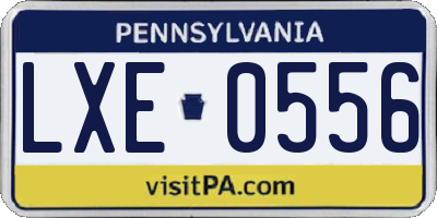 PA license plate LXE0556