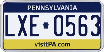 PA license plate LXE0563