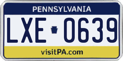 PA license plate LXE0639