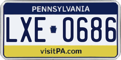 PA license plate LXE0686