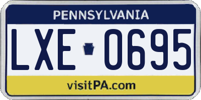 PA license plate LXE0695